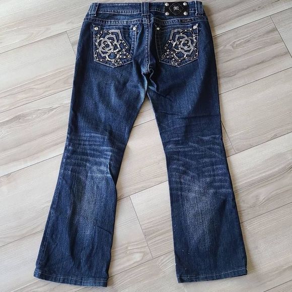 MISS Me Aztec Design Back Pocket Bootcut Jeans sz 29 petite - Picture 1 of 6